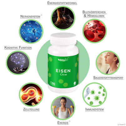 Sie sehen eine Packung BjökoVit Eisen citrat Kapseln vegan, Produktbild: 06 BjökoVit Eisen citrat Kapseln vegan, A-Nr.: 5174578 - 06