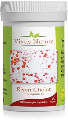 Sie sehen eine Packung Eisen Chelat + Vitamin C Kapseln, Produktbild: 02 Eisen Chelat + Vitamin C Kapseln, A-Nr.: 5758799 - 02