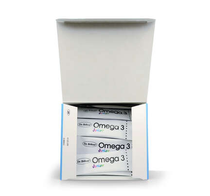 Sie sehen eine Packung Dr. Böhm Junior Omega 3 Sticks, Produktbild: 02 Dr. Böhm Junior Omega 3 Sticks, A-Nr.: 4143357 - 02