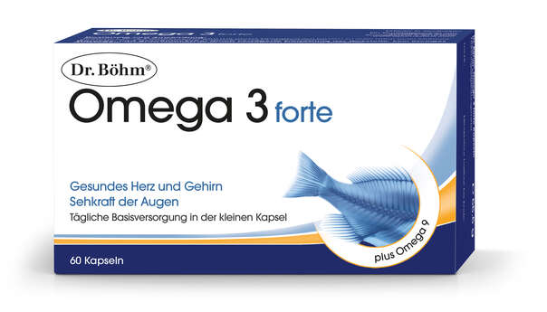 Sie sehen eine Packung Dr. Böhm Omega 3 forte, Produktbild: 01 Dr. Böhm Omega 3 forte, A-Nr.: 3039505 - 01