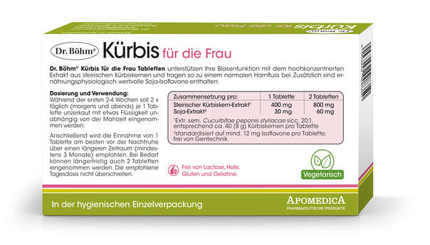 Sie sehen eine Packung Dr. Böhm Kürbis für die Frau, Produktbild: 03 Dr. Böhm Kürbis für die Frau, A-Nr.: 4846076 - 03