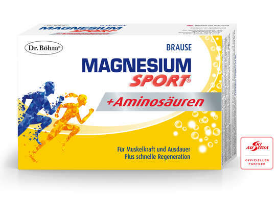 Sie sehen eine Packung Dr. Böhm Magnesium Sport + Aminosäuren, Produktbild: 01 Dr. Böhm Magnesium Sport + Aminosäuren, A-Nr.: 4774106 - 01