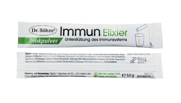 Sie sehen eine Packung Dr. Böhm Immun Elixier Trinkpulver, Produktbild: 04 Dr. Böhm Immun Elixier Trinkpulver, A-Nr.: 5377011 - 04