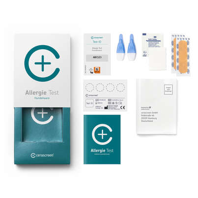 Sie sehen eine Packung cerascreen Hundeallergie Test, Produktbild: 02 cerascreen Hundeallergie Test, A-Nr.: 5638380 - 02