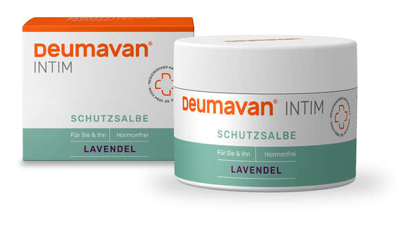 Sie sehen eine Packung Deumavan Schutzsalbe Lavendel, Produktbild: 01 Deumavan Schutzsalbe Lavendel, A-Nr.: 3455480 - 01