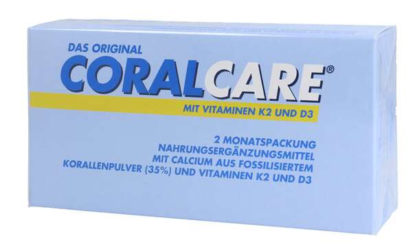 Sie sehen eine Packung CoralCare mit den Vitaminen K2 und D3 60 Beutel, Produktbild: 01 CoralCare mit den Vitaminen K2 und D3 60 Beutel, A-Nr.: 2635122 - 01