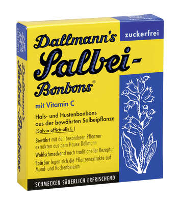 Sie sehen eine Packung DALLMANN'S SALBEI BONBONS, zfr.,37g FS, Produktbild: 01 DALLMANN'S SALBEI BONBONS, zfr.,37g FS, A-Nr.: 3390208 - 01