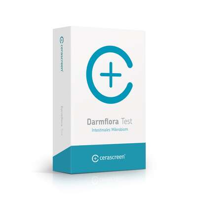 Sie sehen eine Packung cerascreen Darmflora Test, Produktbild: 01 cerascreen Darmflora Test, A-Nr.: 5346140 - 01