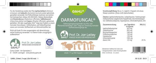 Sie sehen eine Packung Gamu DarmoFungal Kapseln, Produktbild: 03 Gamu DarmoFungal Kapseln, A-Nr.: 5600294 - 03