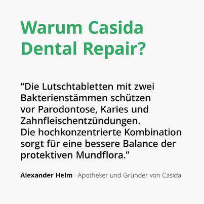 Sie sehen eine Packung Dental Repair Probiotika Lutschtabletten, Produktbild: 02 Dental Repair Probiotika Lutschtabletten, A-Nr.: 4900404 - 02