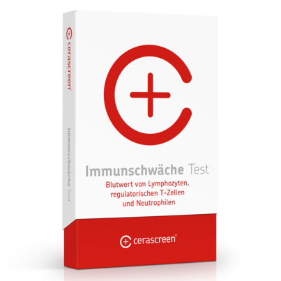 Sie sehen eine Packung cerascreen Immunschwäche Test, Produktbild: 01 cerascreen Immunschwäche Test, A-Nr.: 5638405 - 01