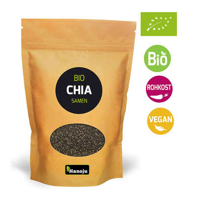 Sie sehen eine Packung Hanoju Chia Samen Bio, Produktbild: 01 Hanoju Chia Samen Bio, A-Nr.: 4384799 - 01
