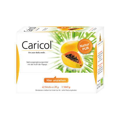 Sie sehen eine Packung Caricol®, 42 x 20g, Produktbild: 01 Caricol®, 42 x 20g, A-Nr.: 5742628 - 01
