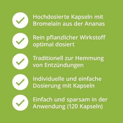Bromelain Kapseln 500 mg hochdosiert magensaftresistent, A-Nr.: 5629406 - 02