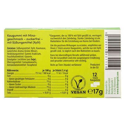 Birkengold Kaugummi Grüne Minze, A-Nr.: 5160300 - 01