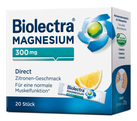 Biolectra® Magnesium 300 mg Direct Zitrone Sticks 20 Stück, A-Nr.: 3157009 - 01