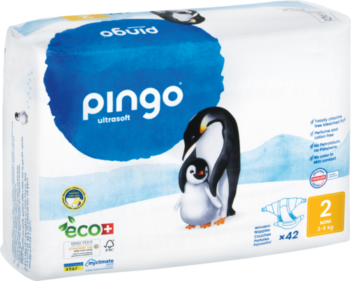 Bio Windeln Nr.2 Mini 3-6kg Pinguin – Pingo Swiss, A-Nr.: 4559520 - 01