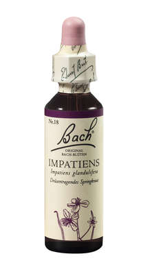 Sie sehen eine Packung Bach®-Blüte Nr. 18 Impatiens (Drüsentragendes Springkraut), Produktbild: 01 Bach®-Blüte Nr. 18 Impatiens (Drüsentragendes Springkraut), A-Nr.: 5322961 - 01