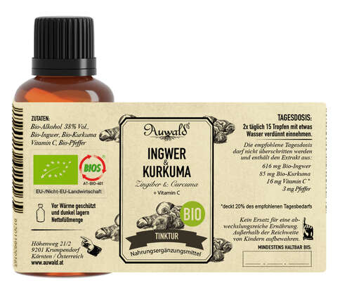 Auwald® - Ingwer &amp; Kurkuma - BIO Tropfen (Auszug, Extrakt, Essenz), A-Nr.: 5709513 - 04