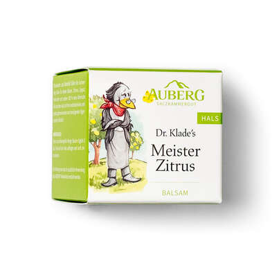 Sie sehen eine Packung AUBERG Meister Zitrus Halsbalsam, Produktbild: 01 AUBERG Meister Zitrus Halsbalsam, A-Nr.: 4734816 - 01