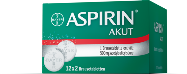 Sie sehen eine Packung Aspirin® Akut - Brausetabletten, Produktbild: 01 Aspirin® Akut - Brausetabletten, A-Nr.: 2423986 - 01