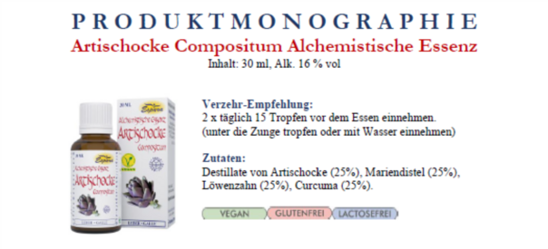 Sie sehen eine Packung Espara Artischocke Compositum Alchemistische Essenz, Produktbild: 02 Espara Artischocke Compositum Alchemistische Essenz, A-Nr.: 4039944 - 02