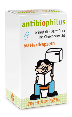 Sie sehen eine Packung Antibiophilus Hartkapseln, Produktbild: 01 Antibiophilus Hartkapseln, A-Nr.: 0187719 - 01