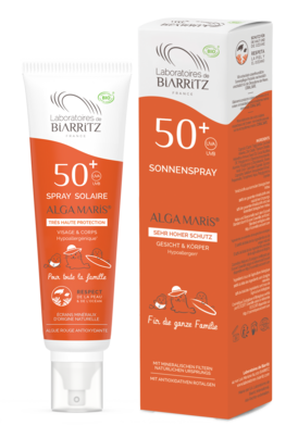Sie sehen eine Packung Alga Maris bio Sonnenspray LSF 50 + LdB, Produktbild: 02 Alga Maris bio Sonnenspray LSF 50 + LdB, A-Nr.: 5279917 - 02