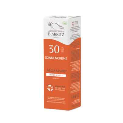 Sie sehen eine Packung Alga Maris Sonnencreme Gesicht LSF30 Bio LDB, Produktbild: 03 Alga Maris Sonnencreme Gesicht LSF30 Bio LDB, A-Nr.: 4832281 - 03