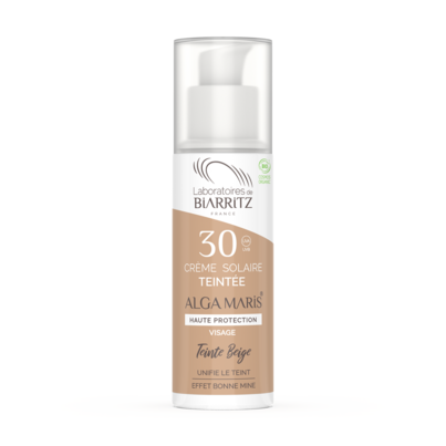 Sie sehen eine Packung Alga Maris Sonnencreme Gesicht getönt LSF30 Bio LDB, Produktbild: 01 Alga Maris Sonnencreme Gesicht getönt LSF30 Bio LDB, A-Nr.: 4832312 - 01