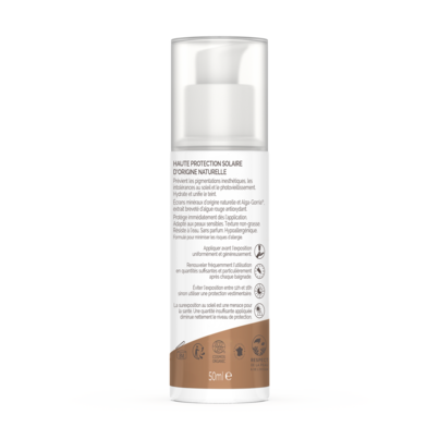 Sie sehen eine Packung Alga Maris getönte Sonnencreme bio für Gesicht LSF 50 golden LdB, Produktbild: 02 Alga Maris getönte Sonnencreme bio für Gesicht LSF 50 golden LdB, A-Nr.: 4630838 - 02