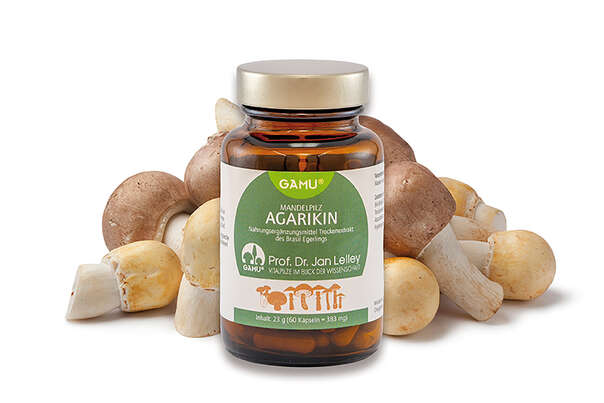 Sie sehen eine Packung Gamu bio Agaricus brasiliensis | Agarikin Kapseln, Produktbild: 02 Gamu bio Agaricus brasiliensis | Agarikin Kapseln, A-Nr.: 5600153 - 02