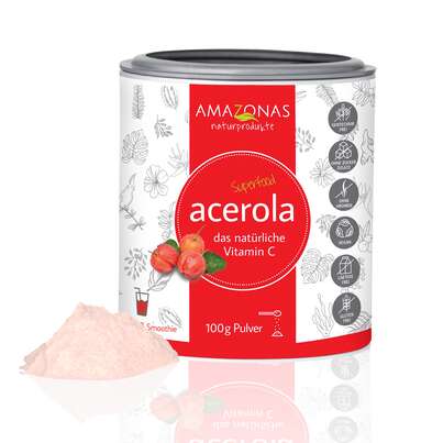 Sie sehen eine Packung Acerola Vitamin C Fruchtpulver, mit 17% Vitamin C, Produktbild: 01 Acerola Vitamin C Fruchtpulver, mit 17% Vitamin C, A-Nr.: 5229049 - 01