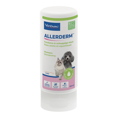 Sie sehen eine Packung Allerderm Shampoo Trockene & schuppige Haut - Dermatologisches Shampoo für Hunde und Katzen, Produktbild: 01 Allerderm Shampoo Trockene & schuppige Haut - Dermatologisches Shampoo für Hunde und Katzen, A-Nr.: 5860813 - 01