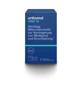 Sie sehen eine Packung Orthomol Vital m Granulat 7er, Produktbild: 01 Orthomol Vital m Granulat 7er, A-Nr.: 5795033 - 01