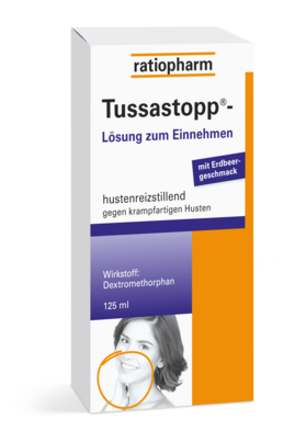 Sie sehen eine Packung Tussastopp Lösung 200 ml, Produktbild: 01 Tussastopp Lösung 200 ml, A-Nr.: 3521366 - 01