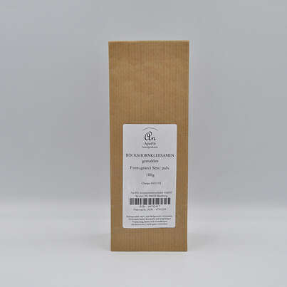 Sie sehen eine Packung Bockshornkleesamen gemahlen, Produktbild: 01 Bockshornkleesamen gemahlen, A-Nr.: 4791228 - 01