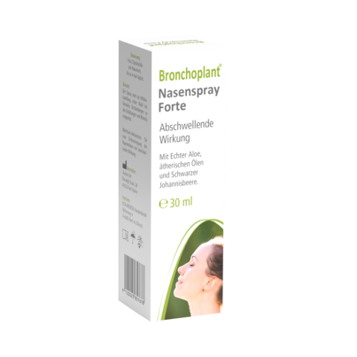 Sie sehen eine Packung Bronchoplant® Nasenspray forte, Produktbild: 01 Bronchoplant® Nasenspray forte, A-Nr.: 5463259 - 01