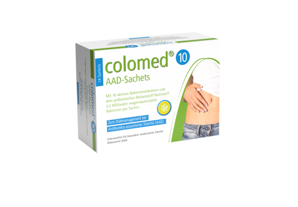 Sie sehen eine Packung colomed® 10 AAD Sachets, Produktbild: 01 colomed® 10 AAD Sachets, A-Nr.: 4273775 - 01
