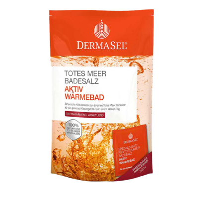 Sie sehen eine Packung DermaSel® Totes Meer Badesalz Aktiv Wärmebad, Produktbild: 01 DermaSel® Totes Meer Badesalz Aktiv Wärmebad, A-Nr.: 3831919 - 01