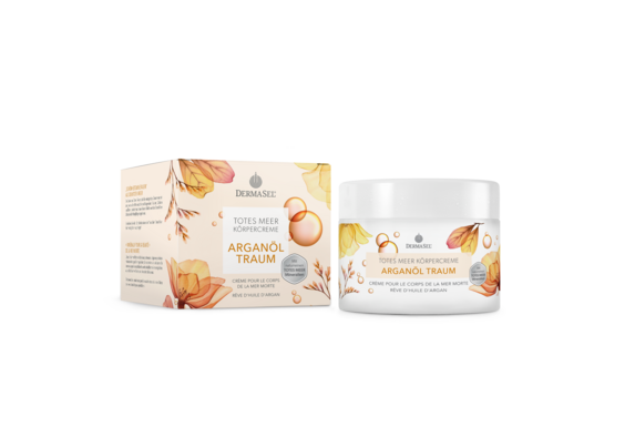Sie sehen eine Packung DermaSel® Totes Meer Körpercreme Arganöl Traum, Produktbild: 01 DermaSel® Totes Meer Körpercreme Arganöl Traum, A-Nr.: 5706147 - 01