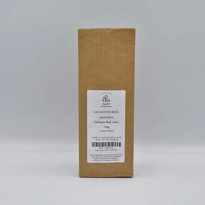 Sie sehen eine Packung Galgantwurzel geschnitten, Produktbild: 01 Galgantwurzel geschnitten, A-Nr.: 4791464 - 01