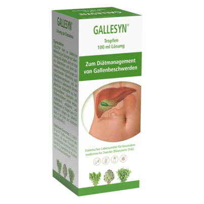 Sie sehen eine Packung GALLESYN® Tropfen, Produktbild: 01 GALLESYN® Tropfen, A-Nr.: 4338279 - 01