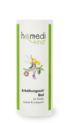Sie sehen eine Packung homedi-kind® Erkältungszeitbad, Produktbild: 01 homedi-kind® Erkältungszeitbad, A-Nr.: 4355970 - 01