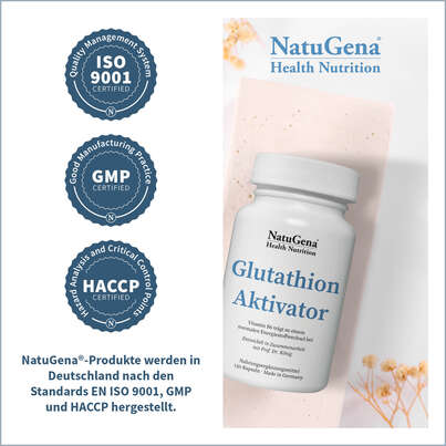 Sie sehen eine Packung NatuGena Glutathion Aktivator Kapseln, Produktbild: 03 NatuGena Glutathion Aktivator Kapseln, A-Nr.: 5699186 - 03