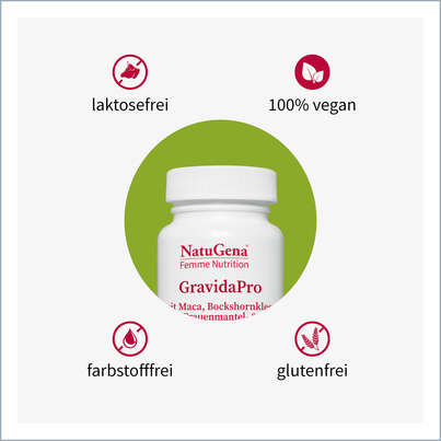 Sie sehen eine Packung NatuGena GravidaPro Kapseln, Produktbild: 02 NatuGena GravidaPro Kapseln, A-Nr.: 5719581 - 02