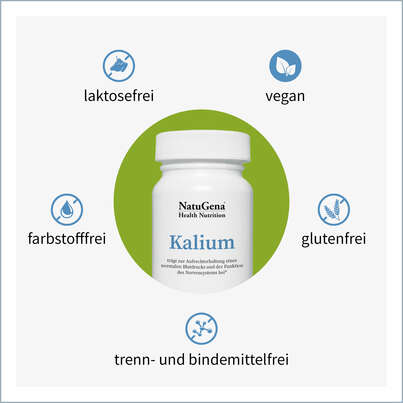 Sie sehen eine Packung NatuGena Kalium Kapseln, Produktbild: 04 NatuGena Kalium Kapseln, A-Nr.: 5404274 - 04