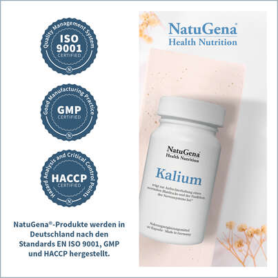 Sie sehen eine Packung NatuGena Kalium Kapseln, Produktbild: 05 NatuGena Kalium Kapseln, A-Nr.: 5404274 - 05