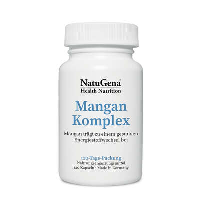 Sie sehen eine Packung NatuGena Mangan Komplex Kapseln, Produktbild: 01 NatuGena Mangan Komplex Kapseln, A-Nr.: 5665951 - 01