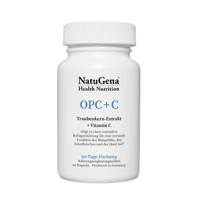 Sie sehen eine Packung NatuGena OPC+C Kapseln, Produktbild: 01 NatuGena OPC+C Kapseln, A-Nr.: 5404452 - 01